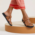 Sanne – Vegan leren slippers met verstelbare band