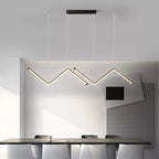 Suspension en aluminium noir ou or au design minimaliste et moderne, à LED