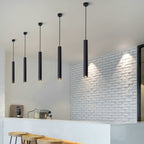 Suspension minimaliste en aluminium, design tube cylindrique