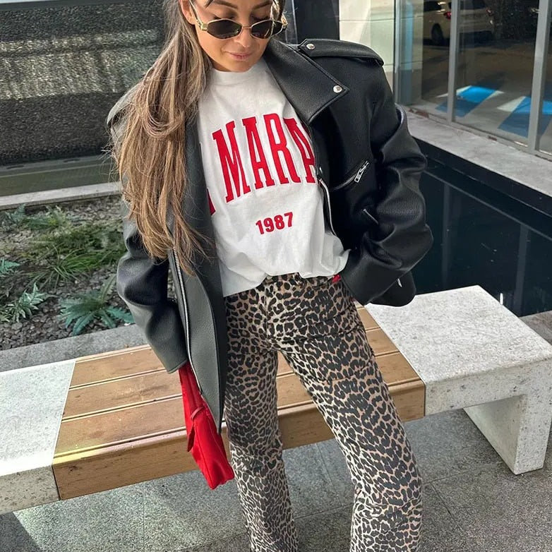 Faelyn - Broek met Luipaardprint voor Vrouwen