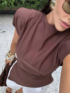 Elegant O-neck Sleeveless Bodycon Tops
