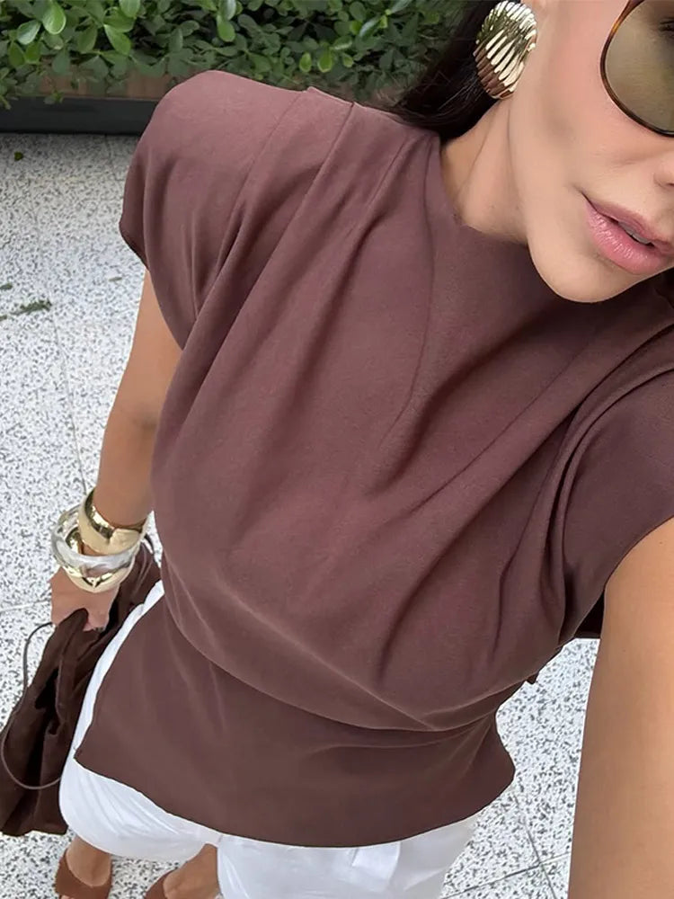 Elegant O-neck Sleeveless Bodycon Tops
