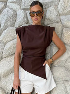 Elegant O-neck Sleeveless Bodycon Tops