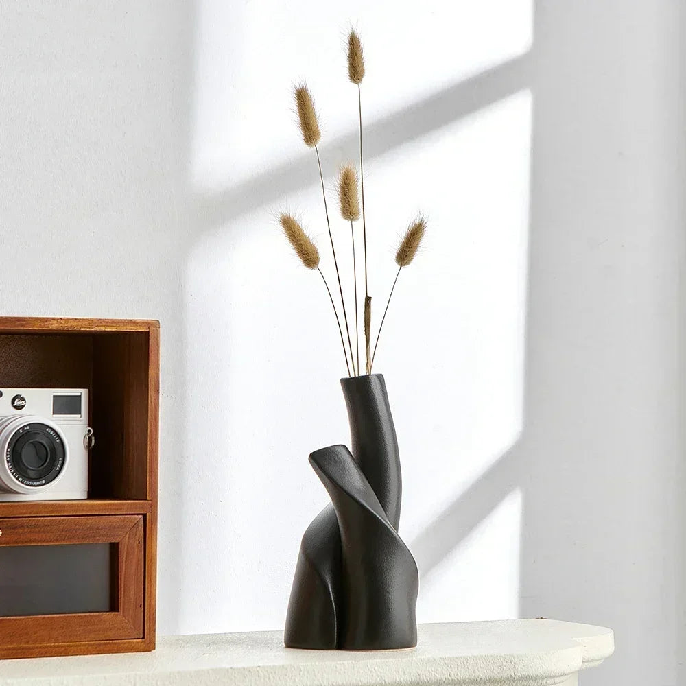 Sculptura Frosted Ceramic Vase
