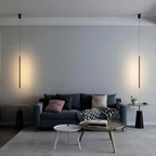 Suspension tube métal noir LED