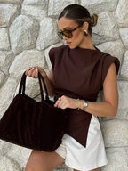 Elegant O-neck Sleeveless Bodycon Tops
