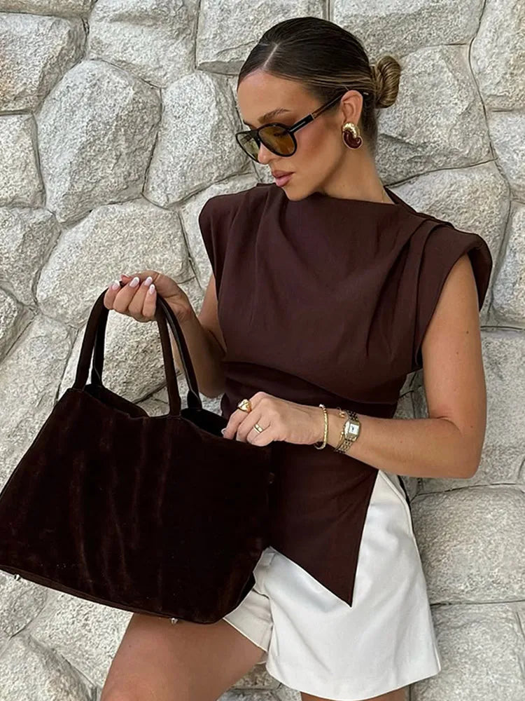 Elegant O-neck Sleeveless Bodycon Tops