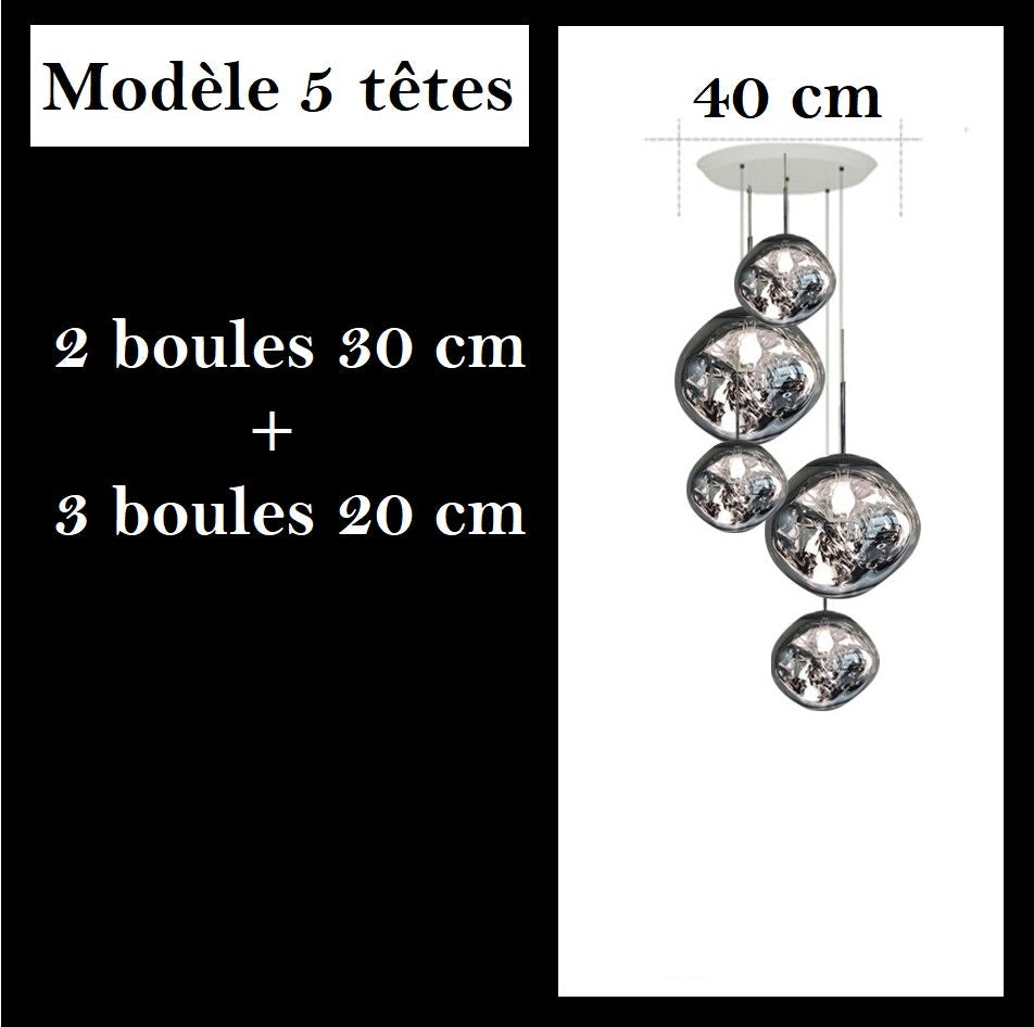 Suspension style verre soufflé | Boule de lave