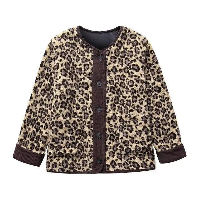 Syvanna – Leopard Fleece Jacket
