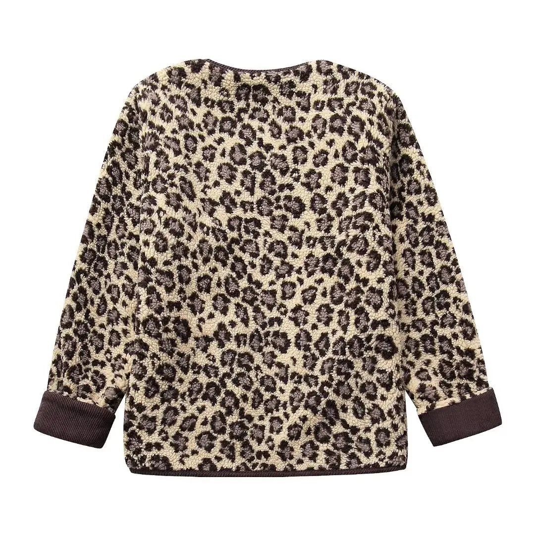 Syvanna – Leopard Fleece Jacket