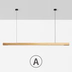Suspension LED style bois de noyer ou de sapin | Design rectiligne & minimaliste