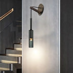 Applique murale suspendue en verre gris fumé au design moderne en forme de bouteille