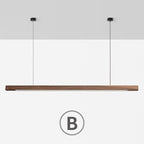 Suspension LED style bois de noyer ou de sapin | Design rectiligne & minimaliste