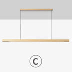 Suspension LED style bois de noyer ou de sapin | Design rectiligne & minimaliste