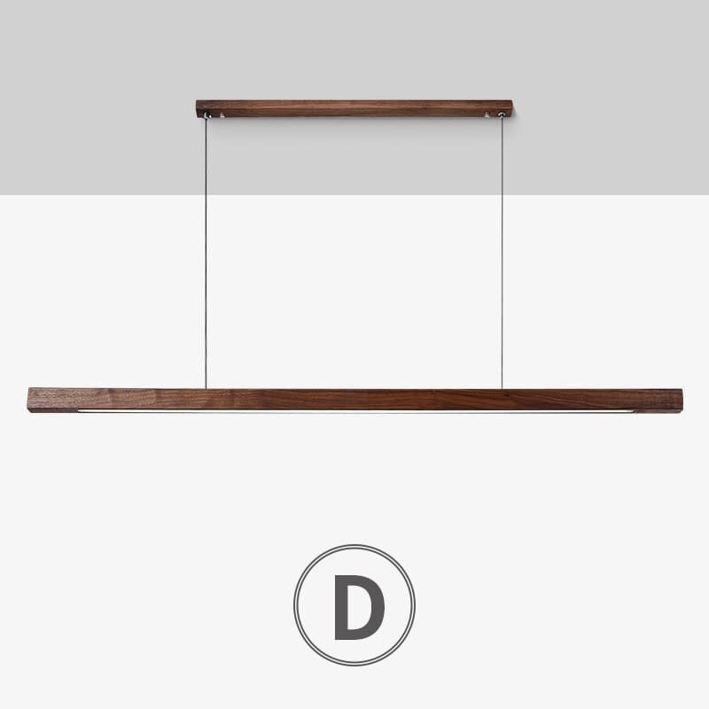 Suspension LED style bois de noyer ou de sapin | Design rectiligne & minimaliste