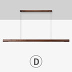 Suspension LED style bois de noyer ou de sapin | Design rectiligne & minimaliste