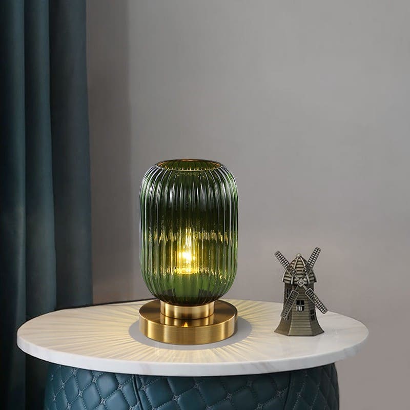 Lampe de chevet en verre teinté