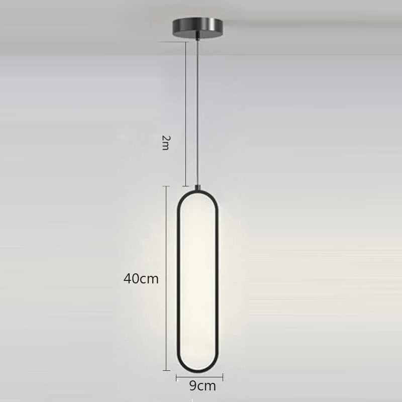 Lustre pendant / Suspension moderne en aluminium noir ou or au style minimaliste