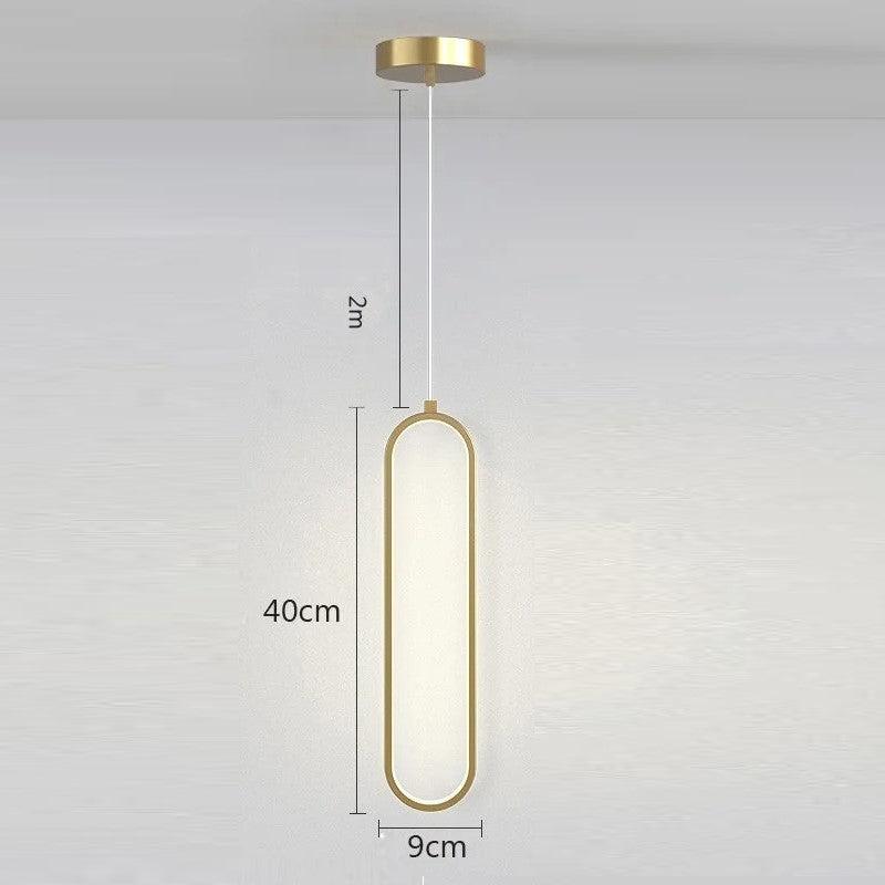 Lustre pendant / Suspension moderne en aluminium noir ou or au style minimaliste