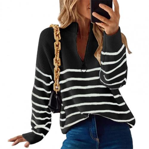 Gestreepte Half-Zip Trui