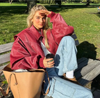 Sienna – Red Oversized Leather Jacket